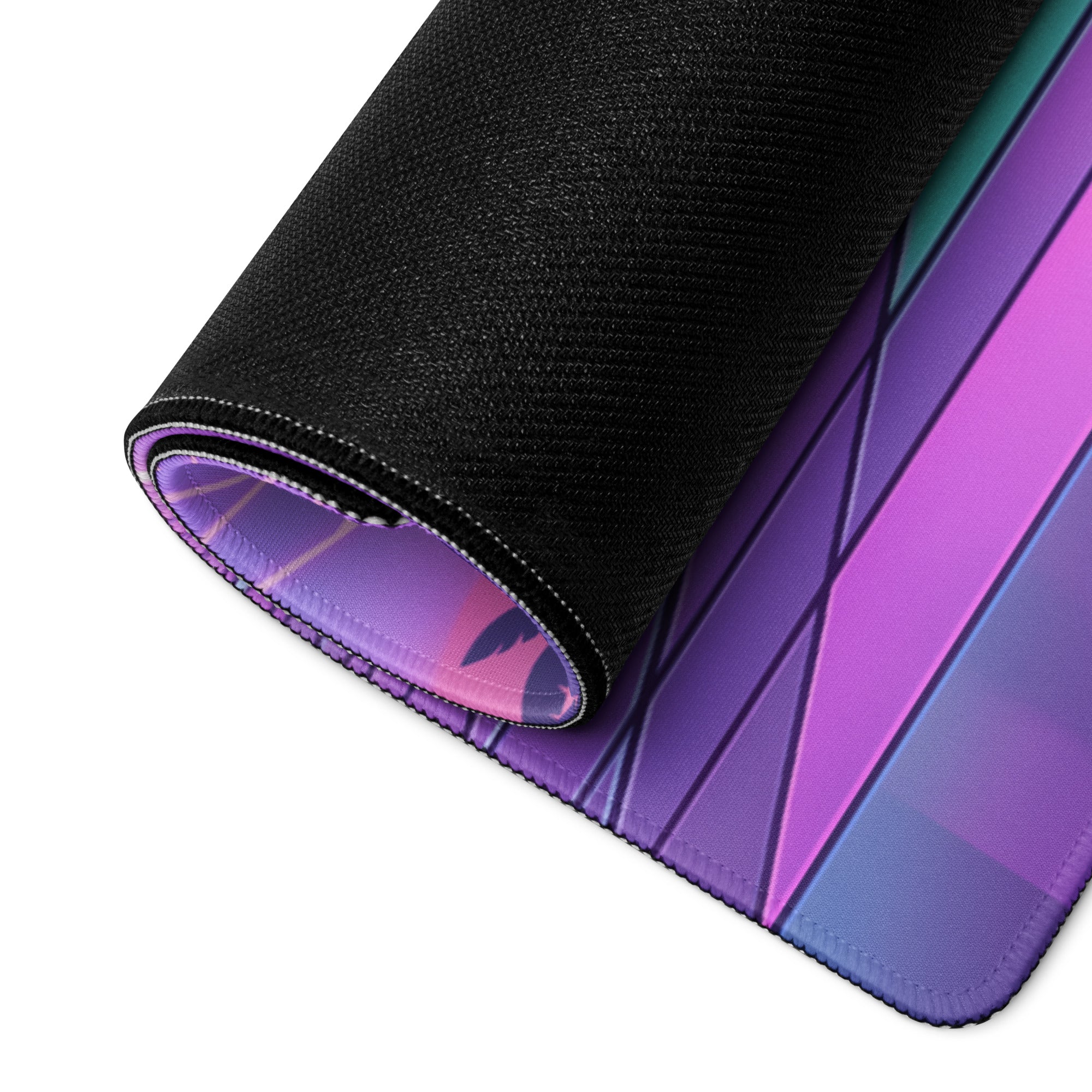 Porsche 911 GT3 RS Inspired White Vaporwave Gaming Mouse Pad – Pastel Neon Palm Grid Desk Mat, Retro Futuristic Synthwave Sports Car Digital Art
