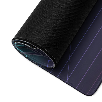 Mercedes-AMG GT Black Series Inspired Gray Vaporwave Gaming Mouse Pad – Neon Grid Forest Desk Mat, Retro Futuristic Supercar Sunset Digital Art