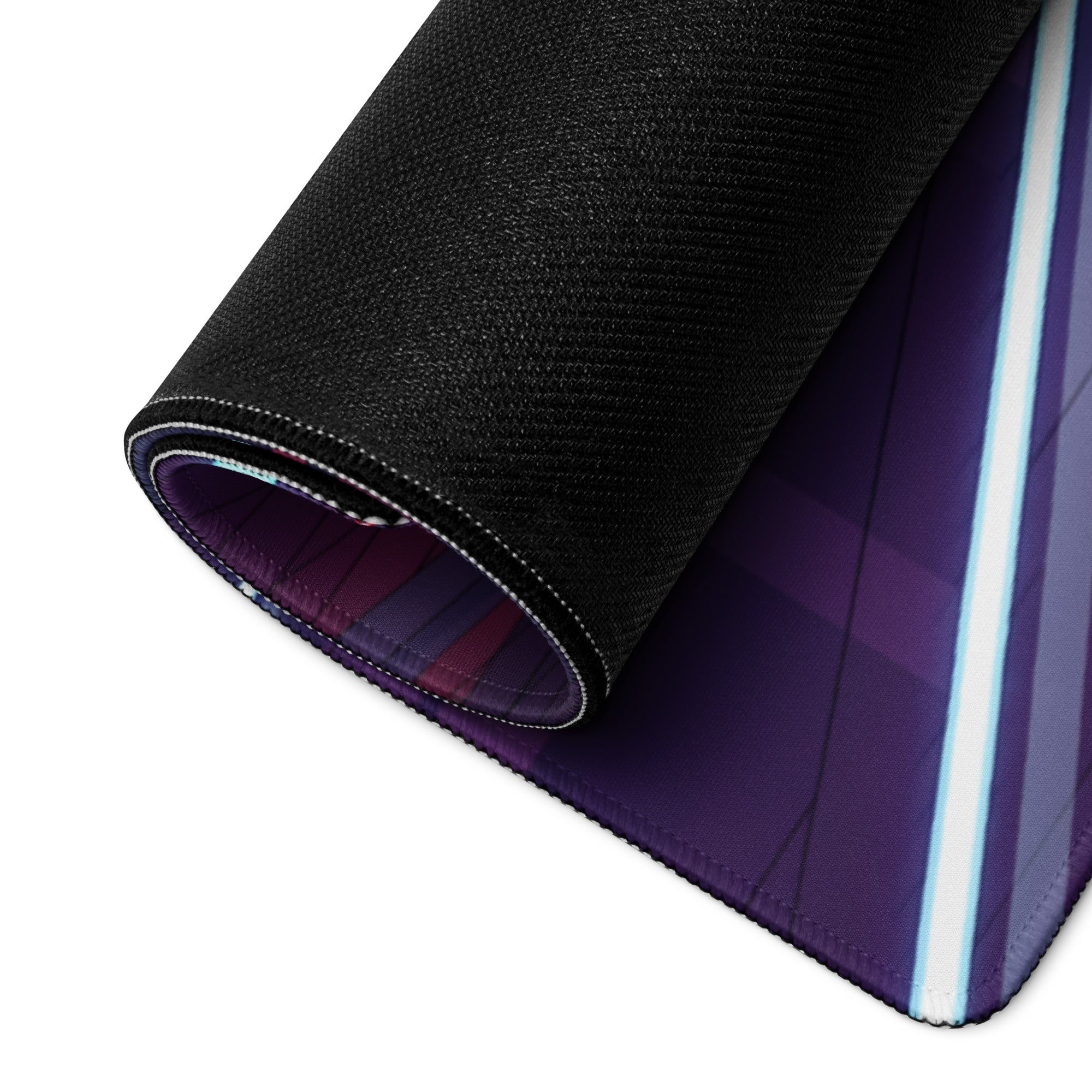 Audi R8 Inspired White Purple Vaporwave Gaming Mouse Pad – Neon Cyber Garage Desk Mat, Retro Futuristic Supercar Digital Art