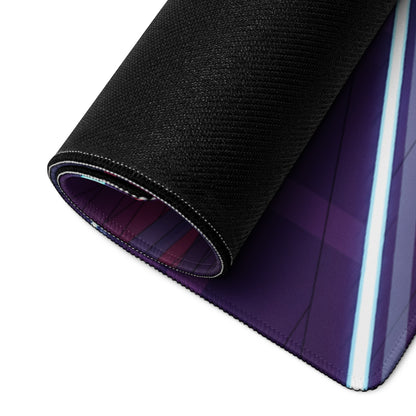 Audi R8 Inspired White Purple Vaporwave Gaming Mouse Pad – Neon Cyber Garage Desk Mat, Retro Futuristic Supercar Digital Art