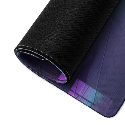 Aston Martin Valkyrie Inspired Purple Gold Vaporwave Gaming Mouse Pad – Neon Futuristic Garage Desk Mat, Cyberpunk Hypercar Digital Art