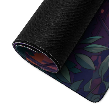 McLaren 765LT Inspired Champagne Purple Vaporwave Gaming Mouse Pad – Neon Autumn Forest Desk Mat, Retro Futuristic Supercar Digital Art
