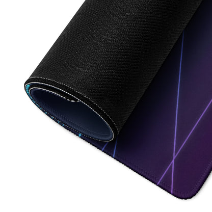 McLaren 720S Inspired Gray Teal Vaporwave Gaming Mouse Pad – Neon Retro Grid Desk Mat, Futuristic Supercar Digital Art with Sunset Reflection