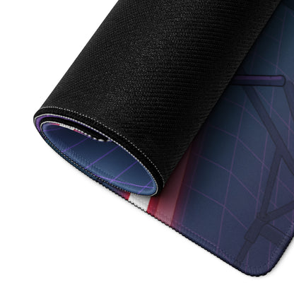 Bugatti Bolide Inspired Black Red Vaporwave Gaming Mouse Pad – Neon Futuristic Studio Desk Mat, Cyberpunk Hypercar Digital Art
