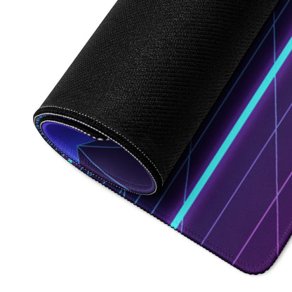 Mercedes-AMG F1 W14 Inspired Black Teal Vaporwave Gaming Mouse Pad – Neon Retro Grid Desk Mat, Futuristic Formula Racing Digital Artwork