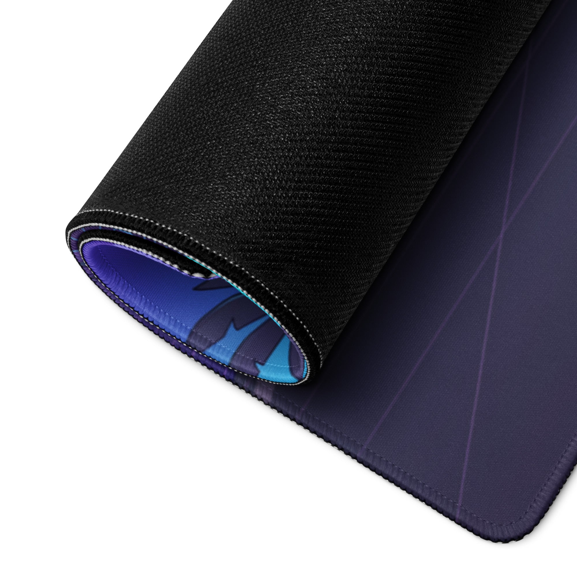 Aston Martin Vulcan Inspired Purple Cyan Vaporwave Gaming Mouse Pad – Neon Desert Highway Desk Mat, Retro Futuristic Hypercar Digital Artwork