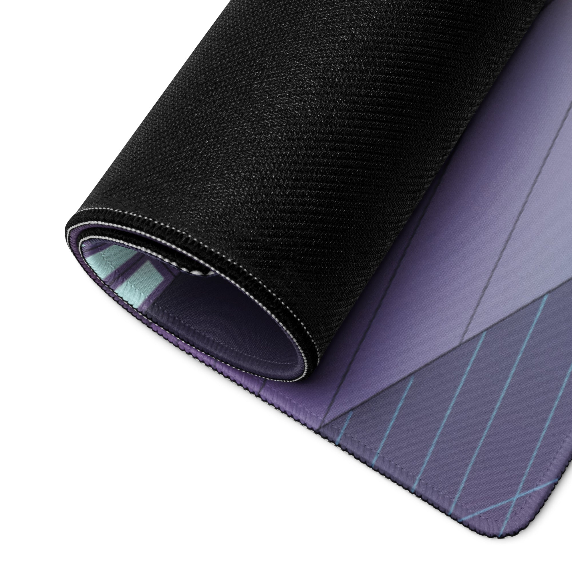 Porsche 911 GT3 RS Inspired Silver Purple Vaporwave Gaming Mouse Pad – Neon Futuristic Garage Desk Mat, Cyber Racing Supercar Digital Art