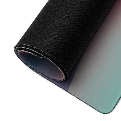 Ford GT Mk IV Inspired Silver Teal Vaporwave Gaming Mouse Pad – Neon Retro Highway Desk Mat, Futuristic Mountain Sunset Supercar Digital Art