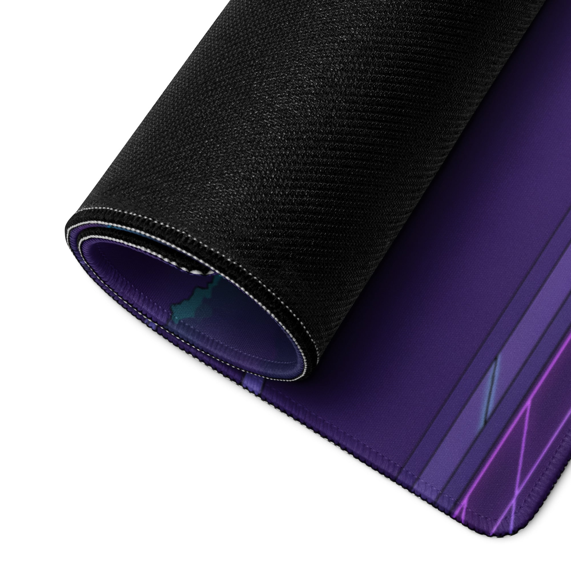 Pagani Zonda Cinque Inspired White Purple Vaporwave Gaming Mouse Pad – Neon Cyber City Desk Mat, Retro Futuristic Hypercar Digital Artwork