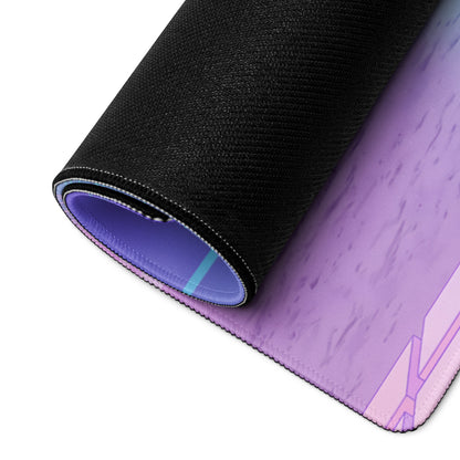 Porsche 911 GT3 RS Inspired Teal Purple Vaporwave Gaming Mouse Pad – Neon Sunset Grid Desk Mat, Retro Futuristic Synthwave Sports Car Art