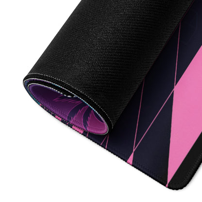 Ducati Superleggera Inspired Purple Pink Vaporwave Gaming Mouse Pad – Neon Cyberpunk City Desk Mat, Retro Futuristic Superbike Digital Artwork