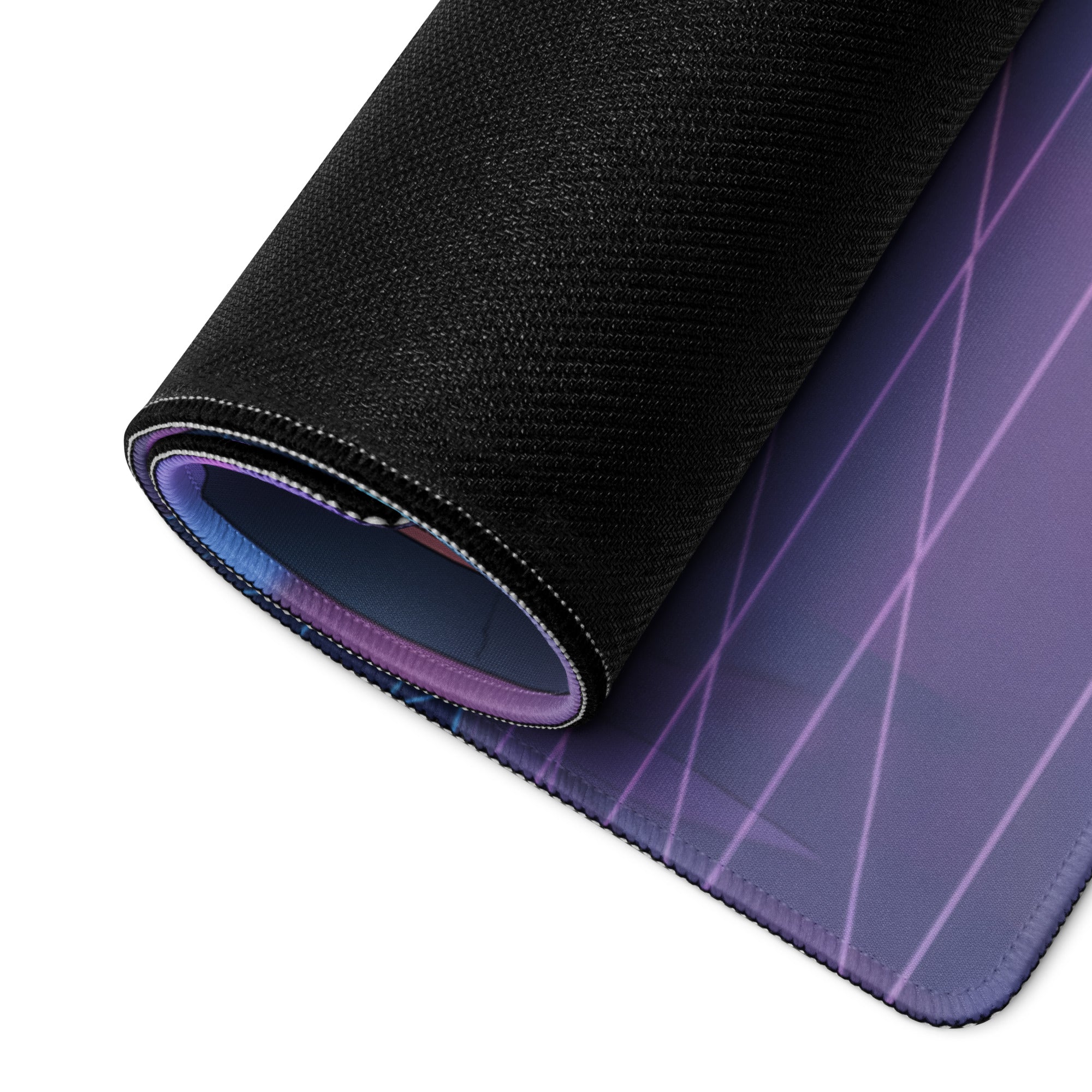 Aprilia RSV4 Xtrenta Inspired Purple Silver Vaporwave Gaming Mouse Pad – Neon Futuristic City Desk Mat, Retro Cyber Superbike Digital Artwork