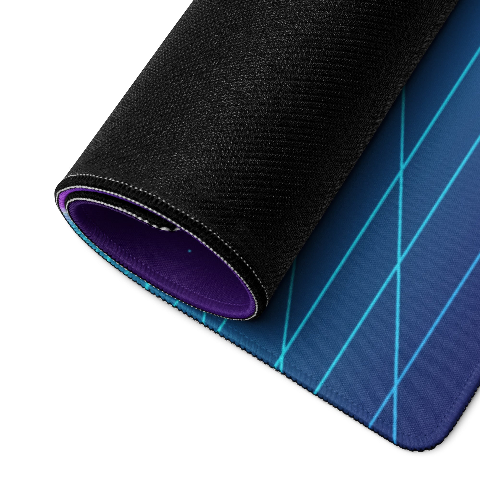 Ducati Streetfighter V4 Inspired Teal Purple Vaporwave Gaming Mouse Pad – Neon Palm Grid Desk Mat, Retro Futuristic Synthwave Naked Bike Art