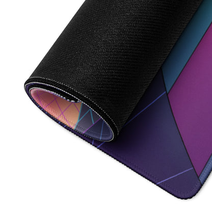 BMW M1000RR Inspired Purple Teal Vaporwave Gaming Mouse Pad – Neon Mountain Raceway Desk Mat, Futuristic Synthwave Motorcycle Digital Art