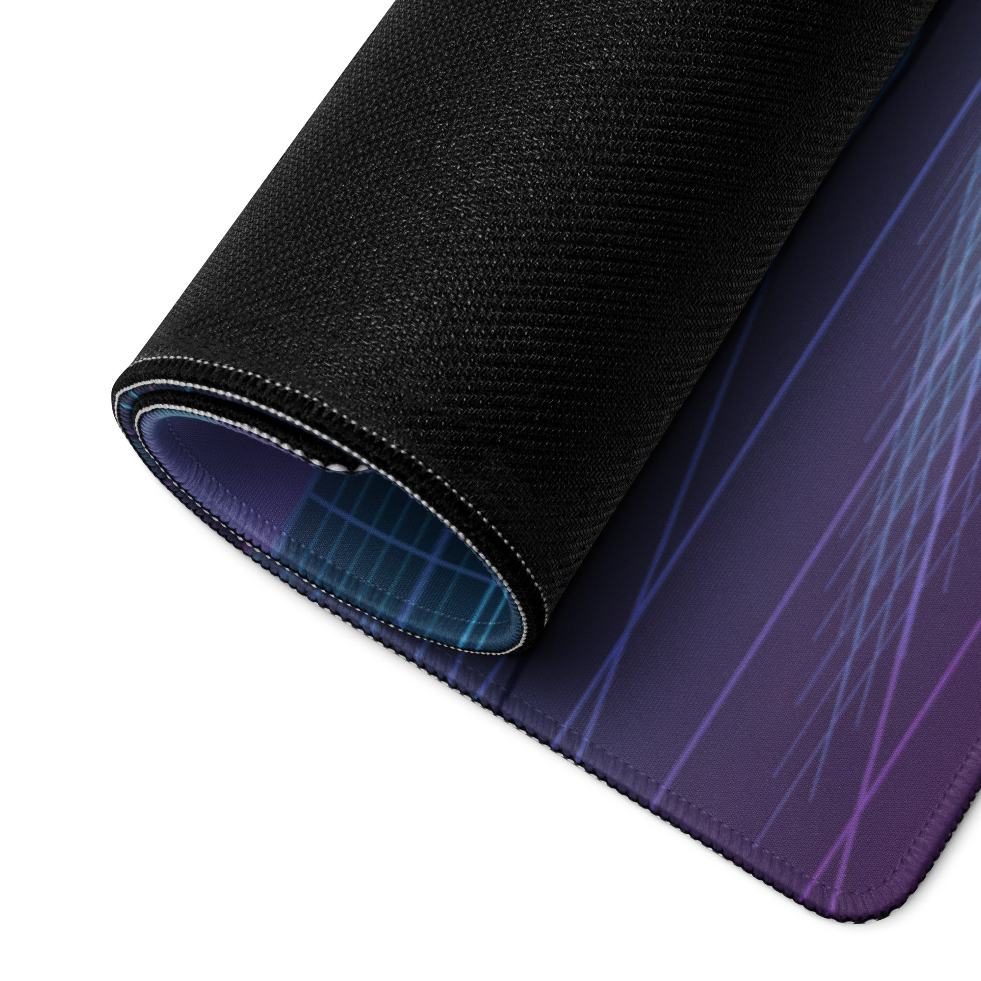 Sportster S Inspired White Blue Vaporwave Gaming Mouse Pad – Neon Cyber Garage Desk Mat, Futuristic Cruiser Motorcycle Digital Art