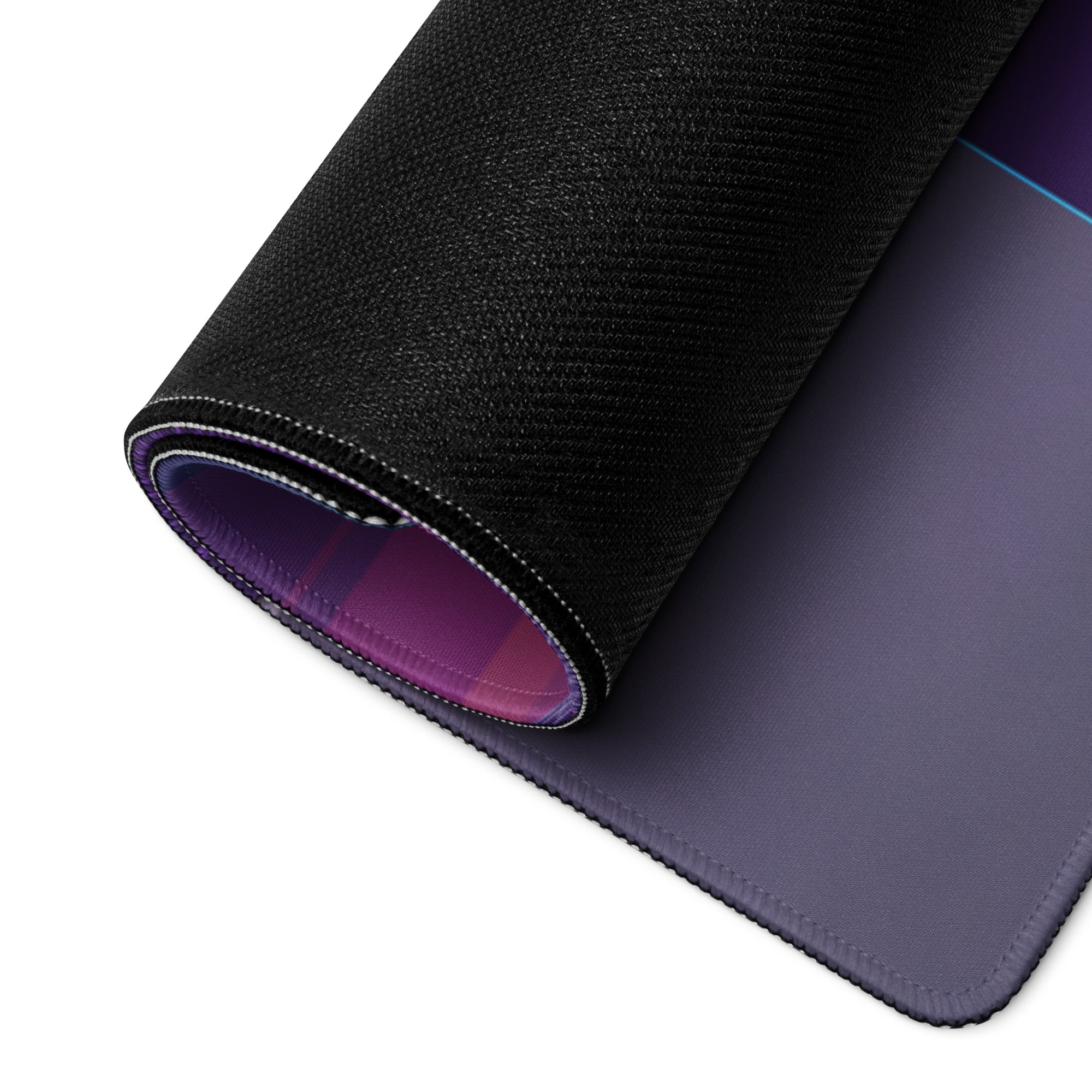 Yamaha R1M Inspired Silver Purple Vaporwave Gaming Mouse Pad – Neon Sunset Grid Desk Mat, Retro Futuristic Supersport Motorcycle Digital Art