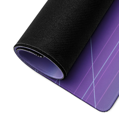 BMW S1000RR Inspired White Purple Vaporwave Gaming Mouse Pad – Neon Grid Dreamscape Desk Mat, Retro Futuristic Superbike Digital Art