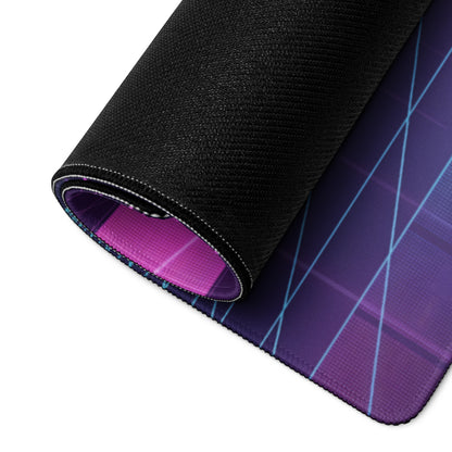 Ducati Panigale V4 Inspired Black Lime Vaporwave Gaming Mouse Pad – Neon Cyber Grid Desk Mat, Futuristic Synthwave Sportbike Digital Art