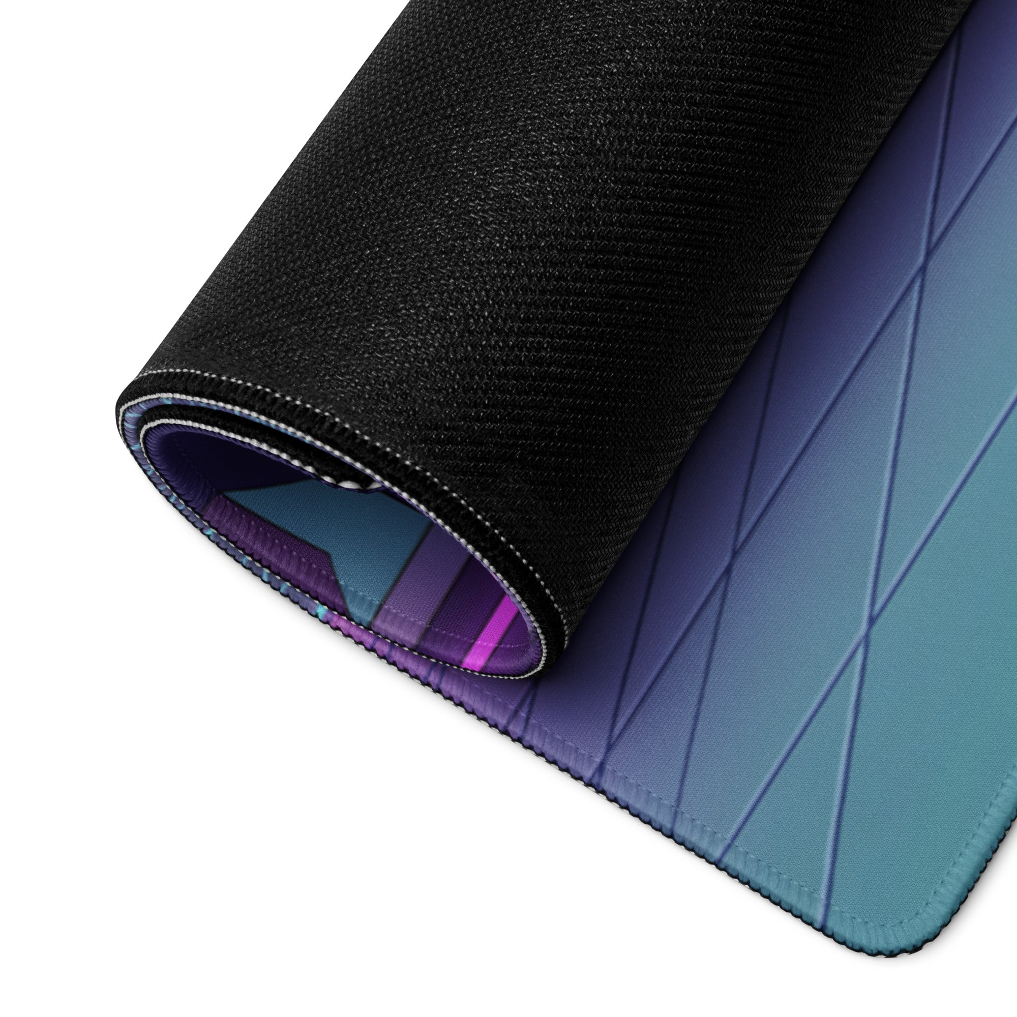 Aprilia RSV4 Xtrenta Inspired Blue Teal Vaporwave Gaming Mouse Pad – Neon Purple Cyber Garage Desk Mat, Retro Futuristic Geometric Motorcycle Digital Art