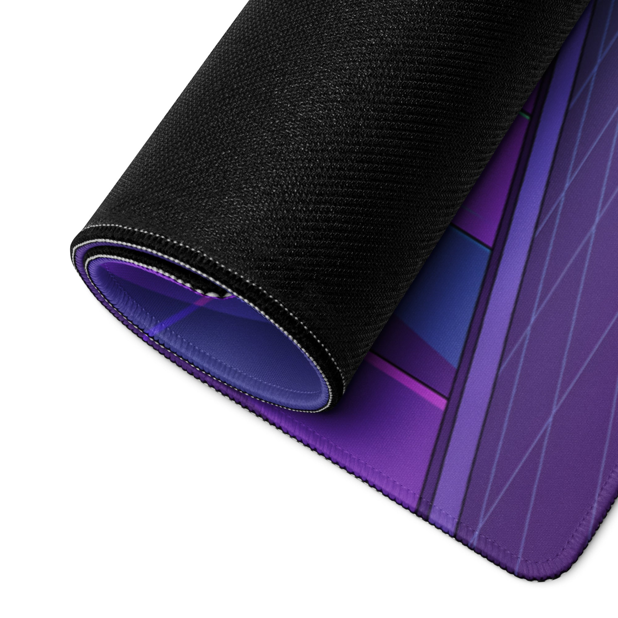 Indian Scout Bobber Inspired Purple Teal Vaporwave Gaming Mouse Pad – Neon Retro Arcade Garage Desk Mat, Futuristic Cruiser Motorcycle Digital Art