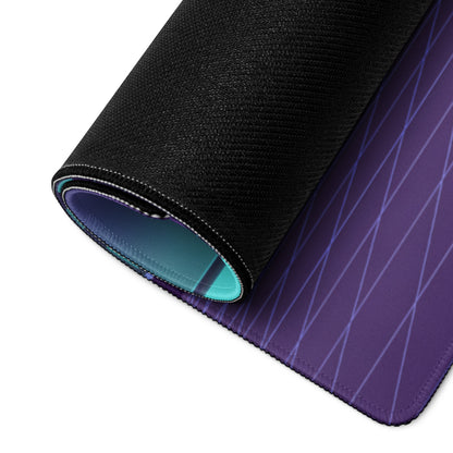 BMW S1000RR Inspired White Teal Vaporwave Gaming Mouse Pad – Neon Purple Cyber City Desk Mat, Futuristic Skyline Sportbike Digital Art