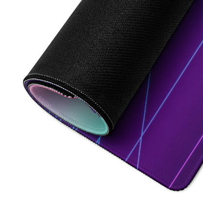 KTM RC 8C Inspired Pink Teal Vaporwave Gaming Mouse Pad – Neon Retro Grid Desk Mat, Dreamy Cosmic Mountain Sportbike Digital Art