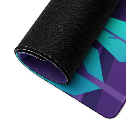 Yamaha YZF-R1 Inspired Red Purple Vaporwave Gaming Mouse Pad – Neon Cyber City Desk Mat, Retro Futuristic Synthwave Sportbike Vector Art
