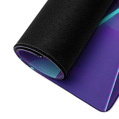 Ducati Streetfighter V4S Inspired Lime Green Purple Vaporwave Gaming Mouse Pad – Neon Cyber Grid Desk Mat, Retro Futuristic Naked Bike Vector Art