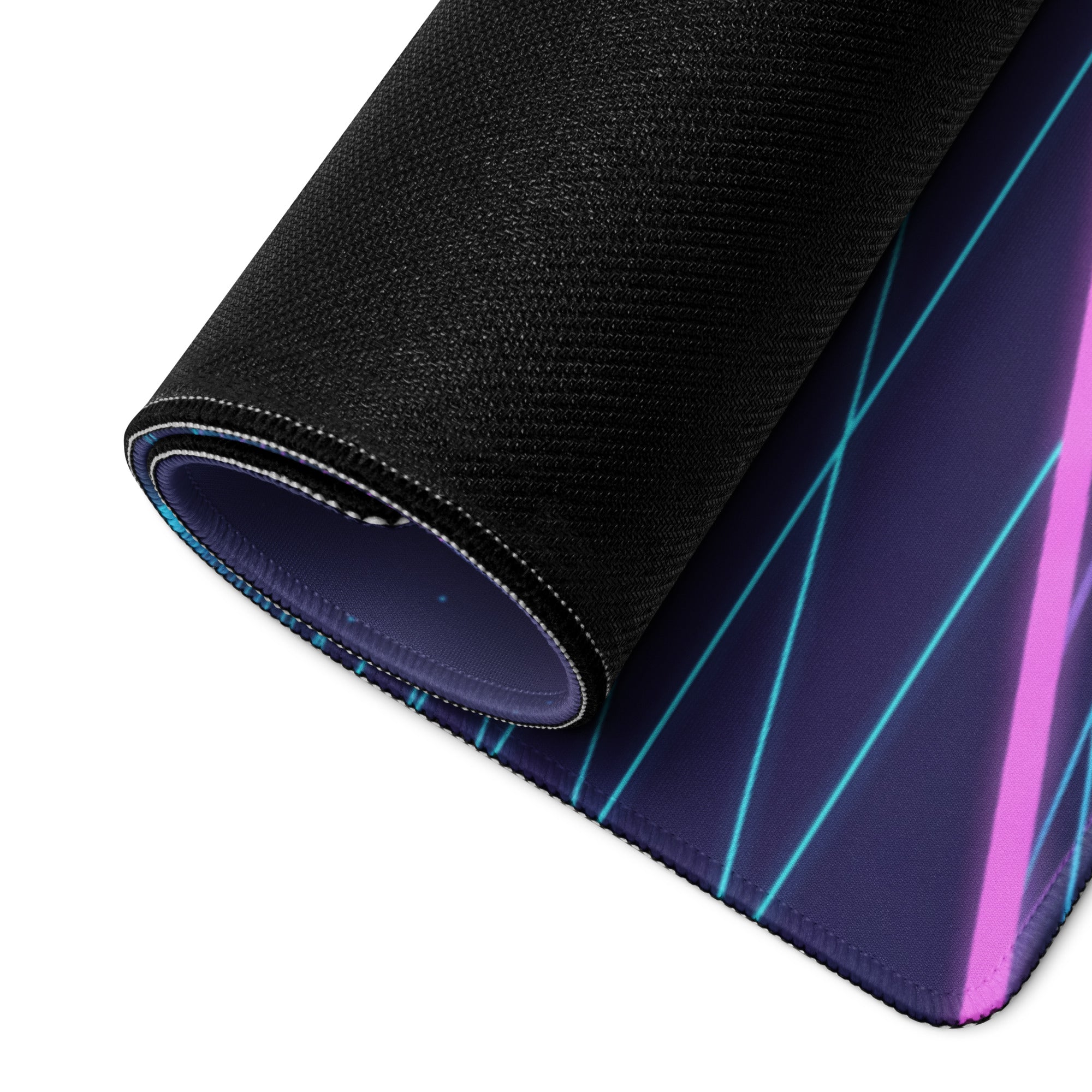 Aprilia RSV4 Xtrenta Inspired White Orange Blue Vaporwave Gaming Mouse Pad – Neon Cosmic Grid Desk Mat, Retro Futuristic Synthwave Sportbike Vector Art