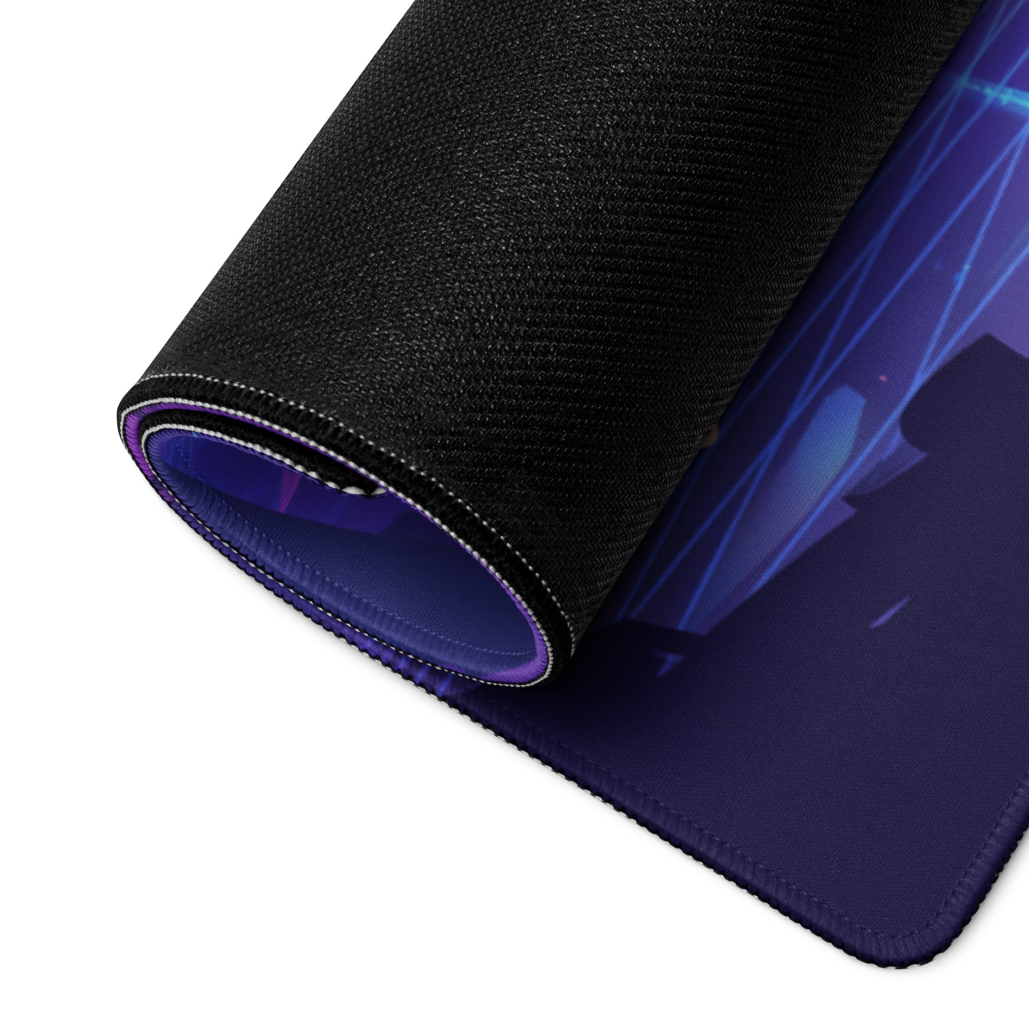 Neon Vaporwave Winged Pad - Gaming Mouse Pad Neon Purple Blue Desktop Vaporwave Futuristic Neon Desk Decor Digital Art