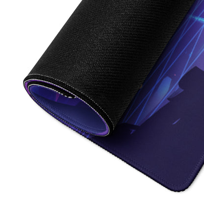 Neon Vaporwave Winged Pad - Gaming Mouse Pad Neon Purple Blue Desktop Vaporwave Futuristic Neon Desk Decor Digital Art