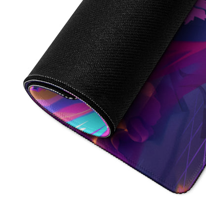Vaporwave Neon Goddess Mouse Pad - Vaporwave Goddess Neon Purple Pink Gaming Setup Retro Futurism Cyberpunk Desk Digital