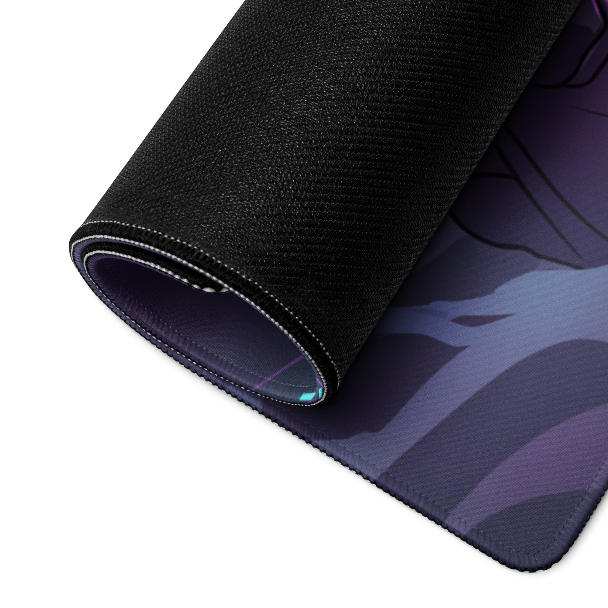 Neon Vaporwave Samurai Mouse Pad - Samurai Neon Purple Pink Vaporwave Energetic Retro Neon Decor Gaming Mat Digital Art