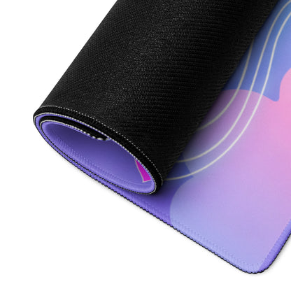 Vaporwave Sunset Koi Gaming Mouse Pad - Gaming Mouse Pad Purple Pink Gradient Desk Setup Vaporwave Dreamy Neon Retro Futurism Koi Digital Art