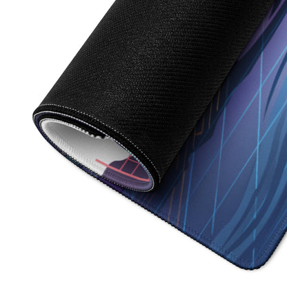 Vaporwave Neon Gaming Mouse Pad - Gaming Mouse Pad Neon Pink Purple Blue Desk Vaporwave Dreamy Nostalgia Aesthetic