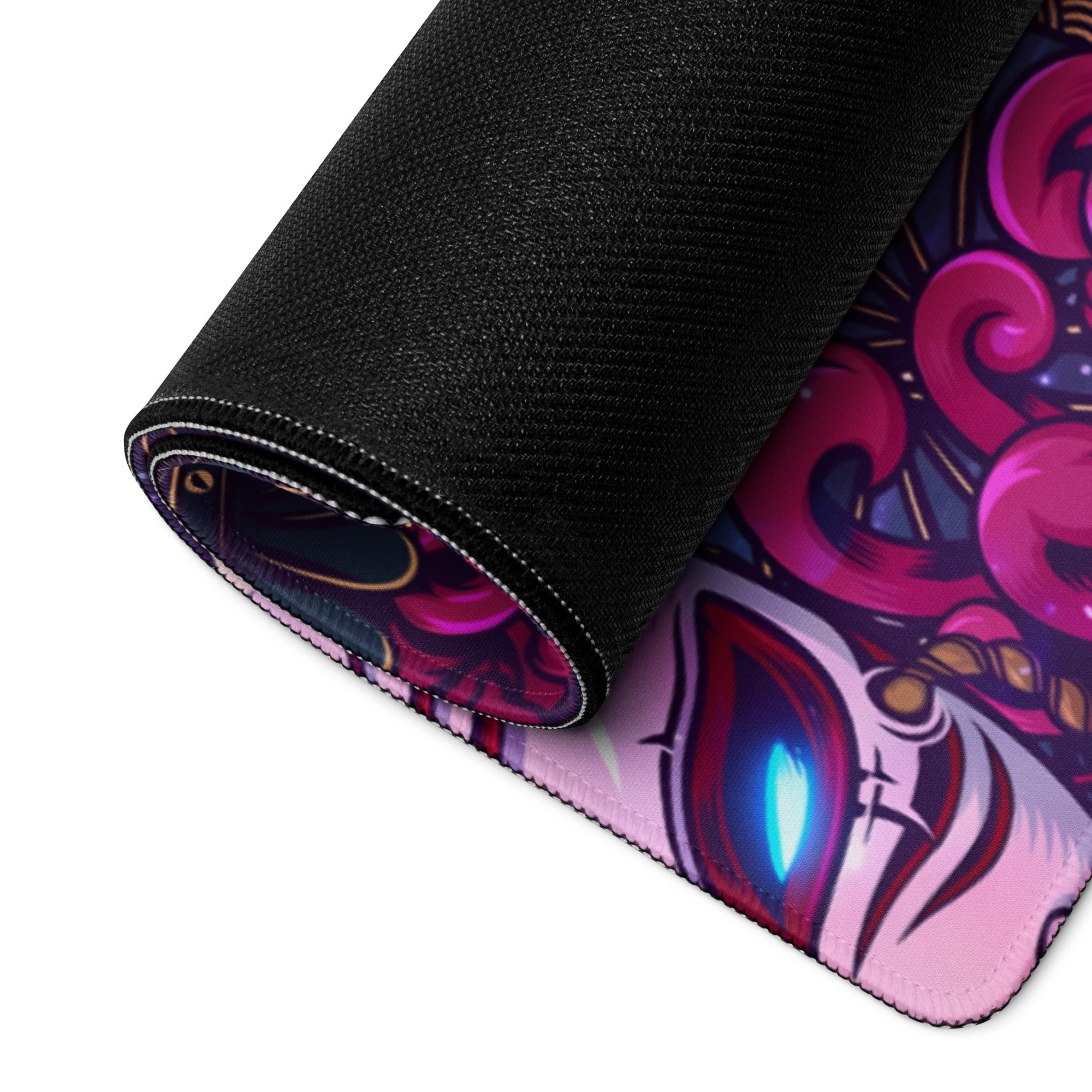 Neon Vaporwave Masks Mouse Pad - Mouse Pad Neon Pink Purple Desktop Gaming Vaporwave Dreamy Mood Retro Digital Art
