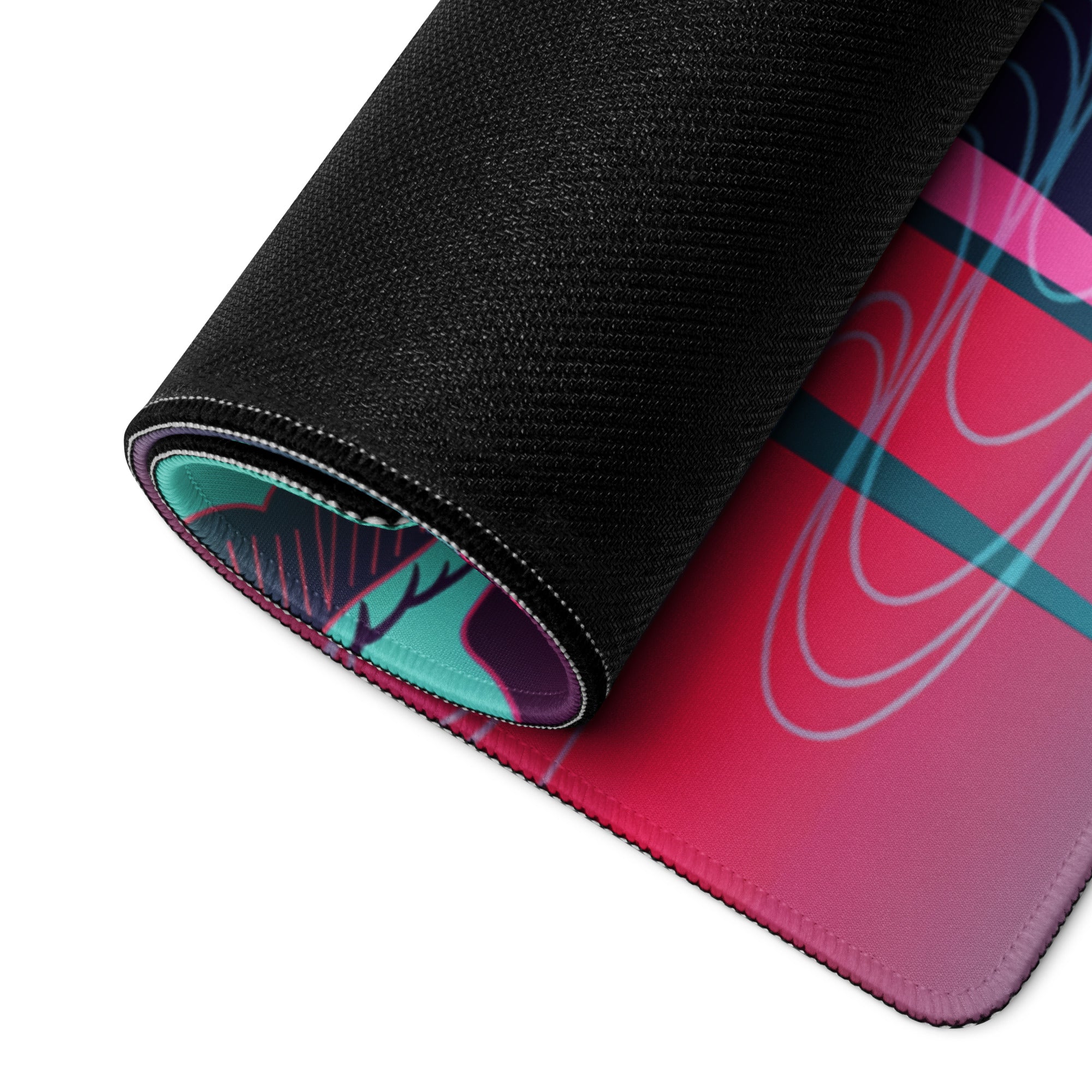 Vaporwave Neon City Mouse Pad - Vaporwave Mouse Pad Pink Cyan Purple Desk Retro Style Dreamy Mood Non Slip