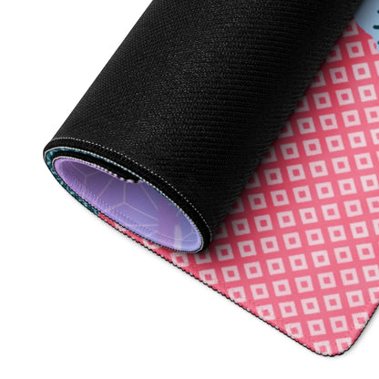 Vaporwave Floral Desk Pad - Gaming Mouse Pad Purple Teal Vaporwave Retro Mood Synthwave Desk Accessory Digital Art