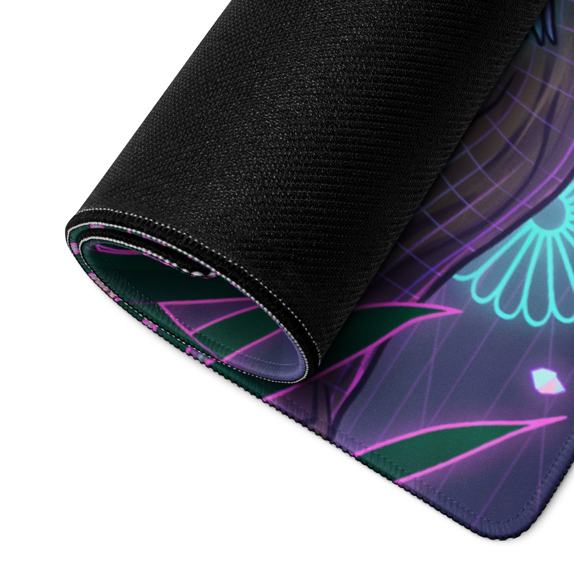 Vaporwave Sunset Neon Mouse Pad - Gaming Mouse Pad Purple Pink Teal Desk Dreamy Retro Futurism Esports Pad Digital Art