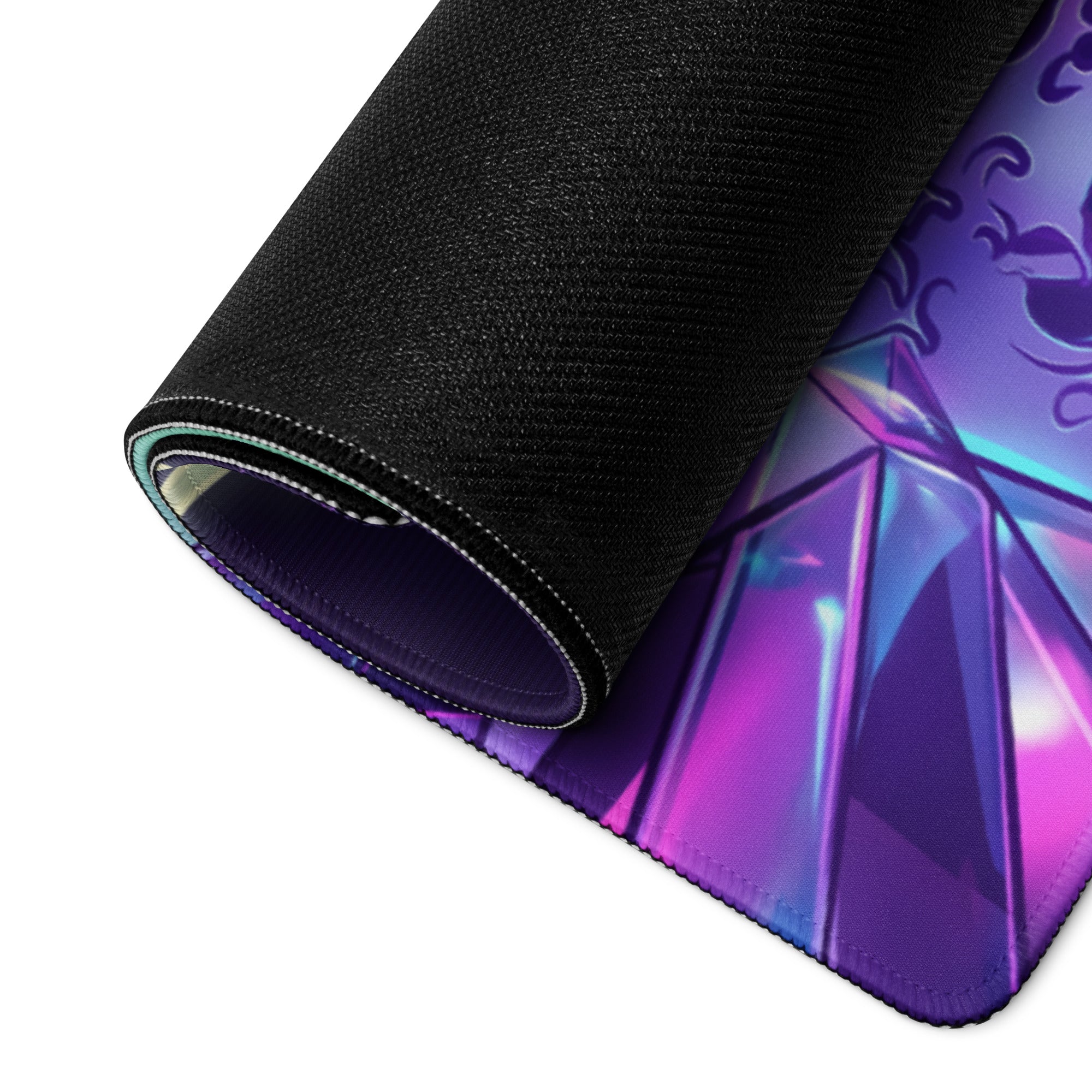 Vaporwave Koi Neon Mouse Pad - Koi Neon Purple Pink Teal Desk Vaporwave Dreamy Neon Mood Vaporwave Digital Art