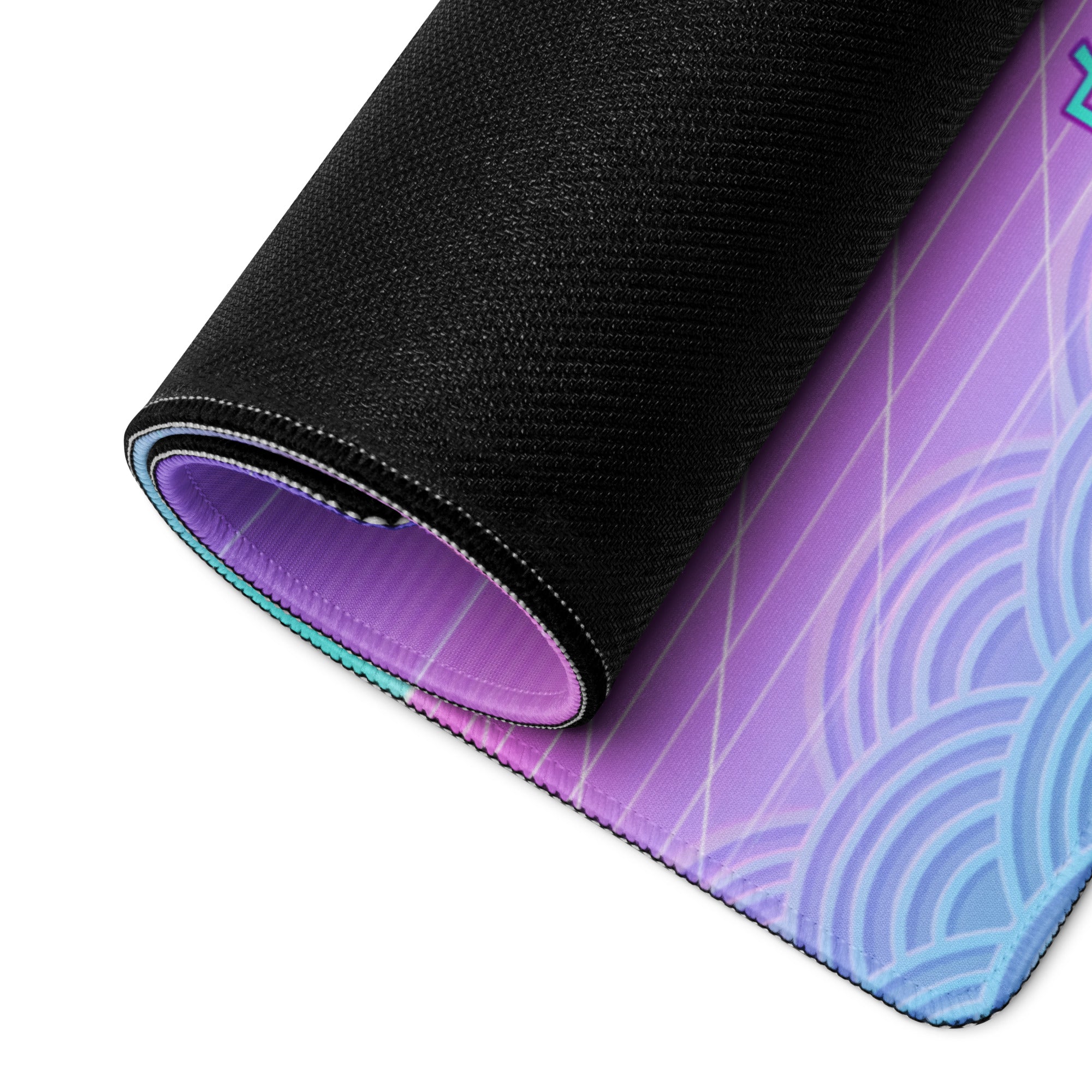 Vaporwave Dragon Neon Mouse Pad - Mouse Pad Purple Pink Teal For Gaming Neon Mood Retro Futurism Digital Art
