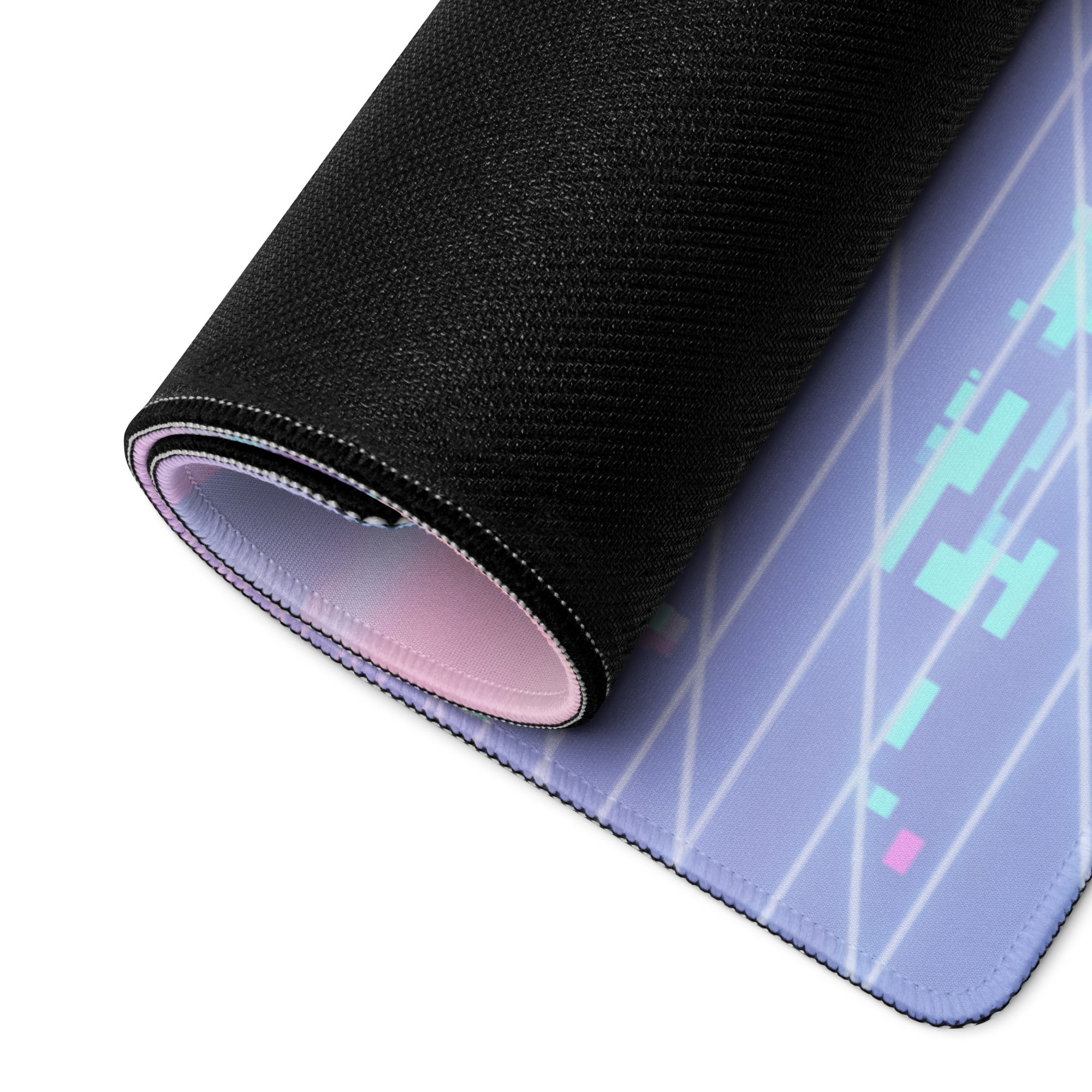 Pastel Vaporwave Pagoda Mouse Pad - Pagoda Scene Pink Purple Desk Vaporwave Dreamy Retro Neon Mouse Pad Digital Art