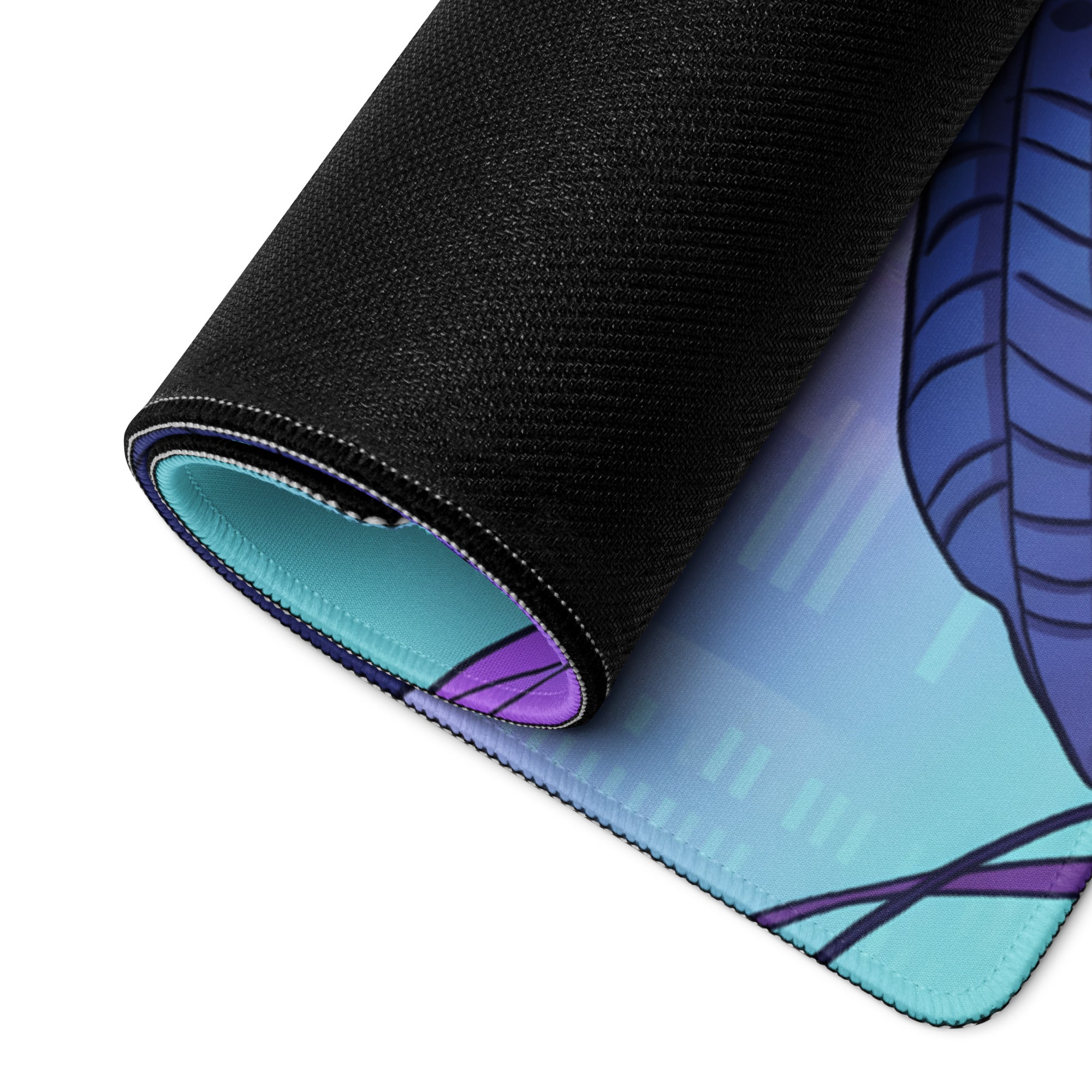 Vaporwave Neon Lotus Mouse Pad - Gaming Mouse Pad Blue Purple Pink Desktop Vaporwave Dreamy Mood Neon Decor Digital