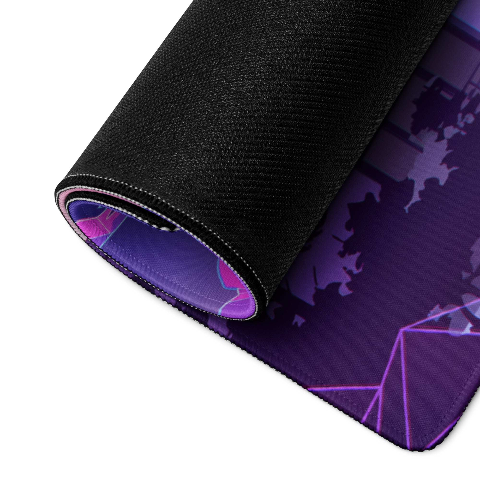 Neon Vaporwave Desk Pad - Vaporwave Mouse Pad Neon Pink Blue Desk Setup Retro Futurism Dream Mood Digital Art