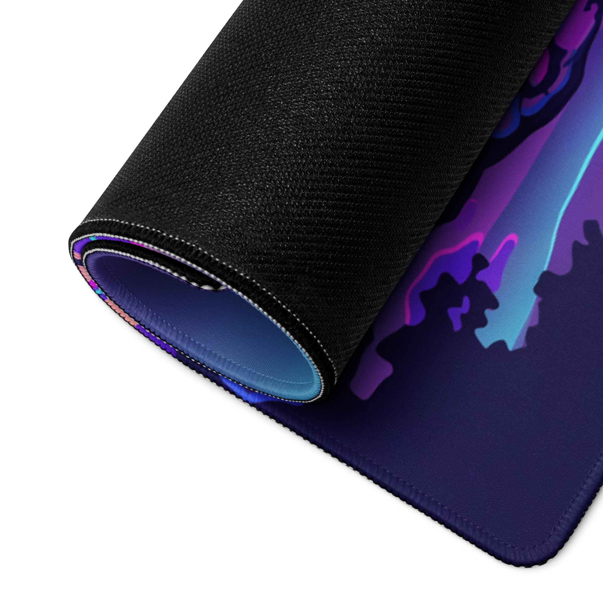 Vaporwave Neon Mountain Mouse Pad - Mouse Pad Neon Pink Purple Gradient Gaming Desk Vaporwave Mood Neon Retro Futurism Decor Digital Art