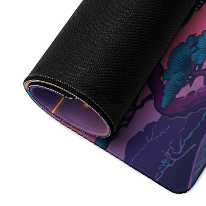 Vaporwave Sunset Neon Mouse Pad - Mouse Pad Purple Pink Desk Gaming Vaporwave Dreamy Retro Neon Decor Digital Art