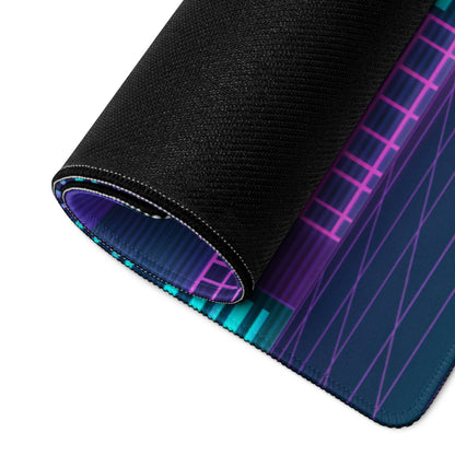 Vaporwave Neon Koi Mouse Pad - Mouse Pad Neon Purple Pink Blue Desk Vaporwave Dreamy Neon Decor Koi City Digital Art