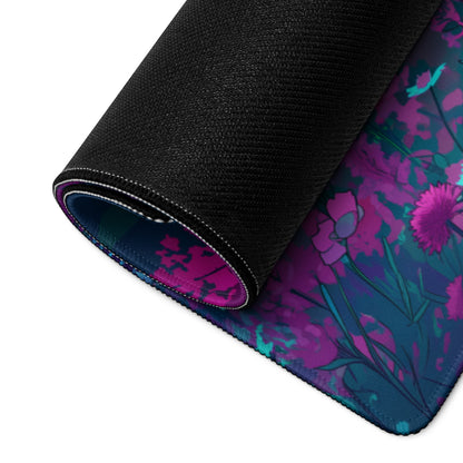 Vaporwave Neon Mountain Mouse Pad - Vaporwave Scene Neon Purple Desk Futurism Dreamy Neon Cyberpunk Desk Mat Digital