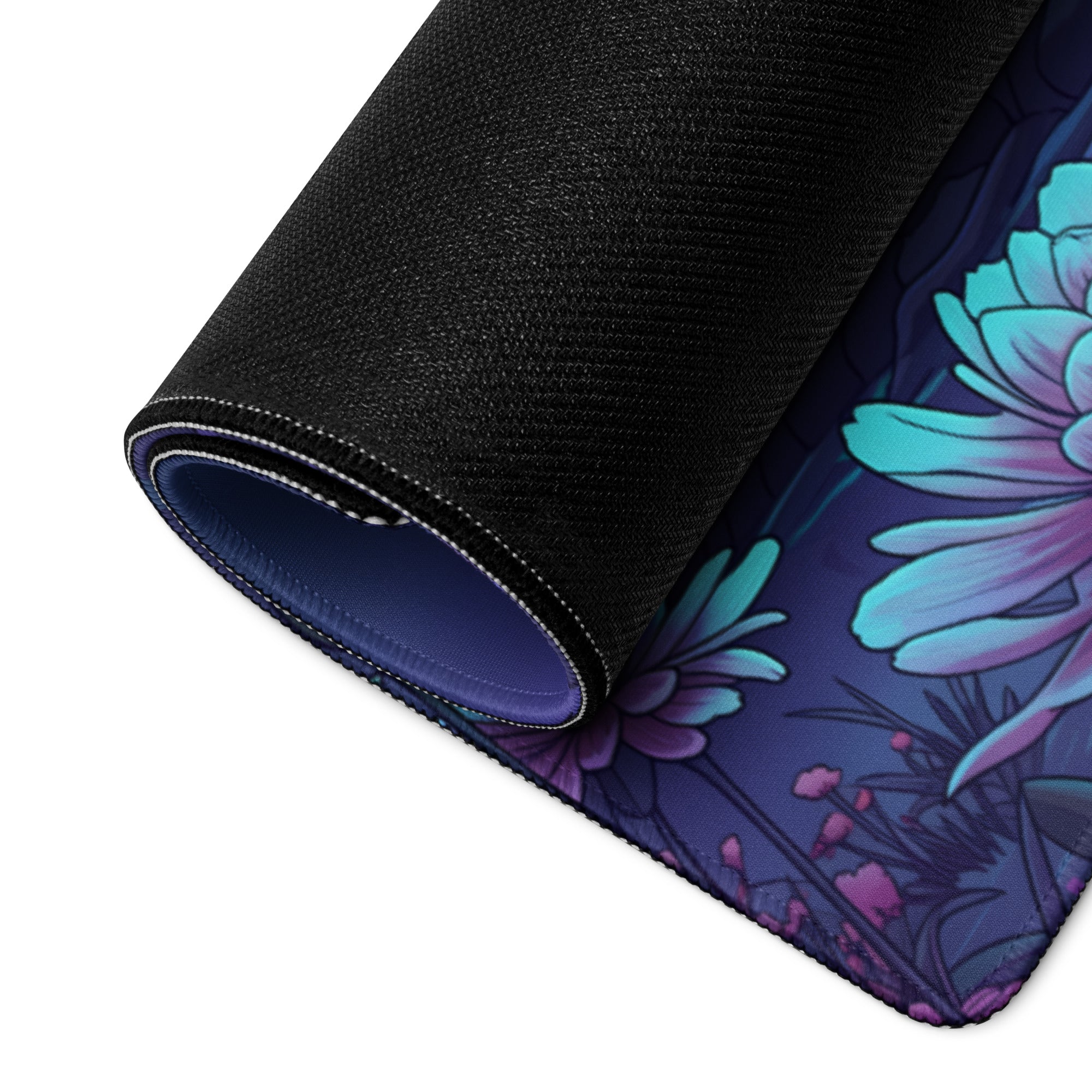 Vaporwave Night Garden Desk Pad - Mouse Pad Purple Pink Gaming Vaporwave Dreamy Neon Synthwave Desk Mat Digital Art
