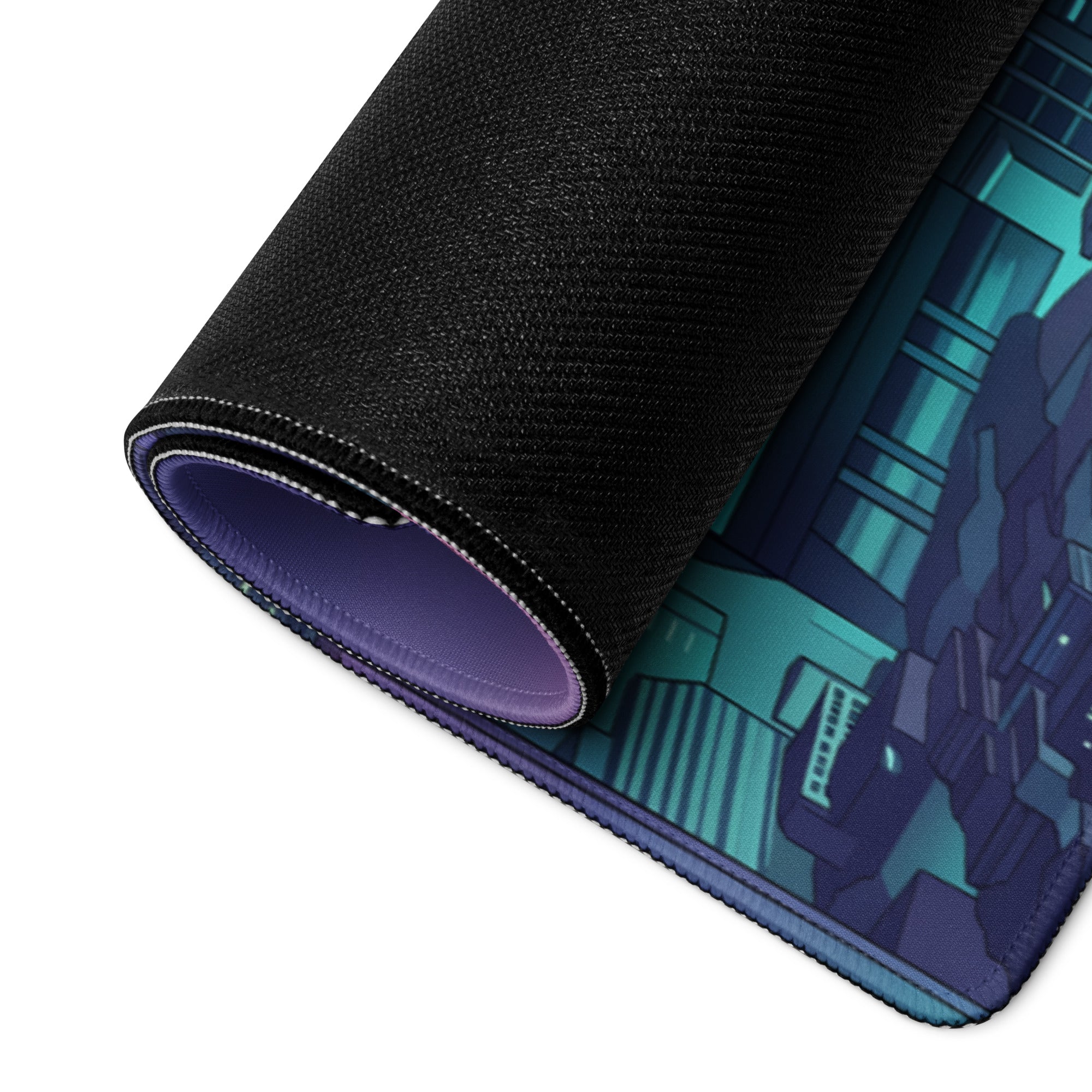 Neon Vaporwave City Mouse Pad - Mouse Pad Purple Pink Gradient Desktop Vaporwave Dreamy Nostalgia Neon Retro Desk Art